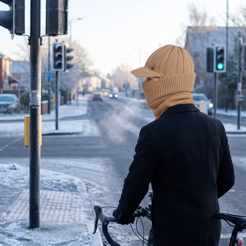 3 in 1 Knitted Winter Hat Fleece Lined Ear Warmer Neck Scarf Mask, product photo 5