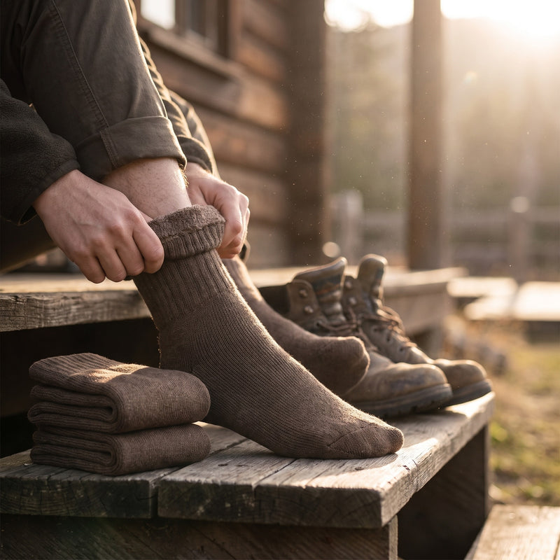 3 Pair Thermal Hiking Socks Thick Plush Reinforced Toe Heel Crew, product photo 3