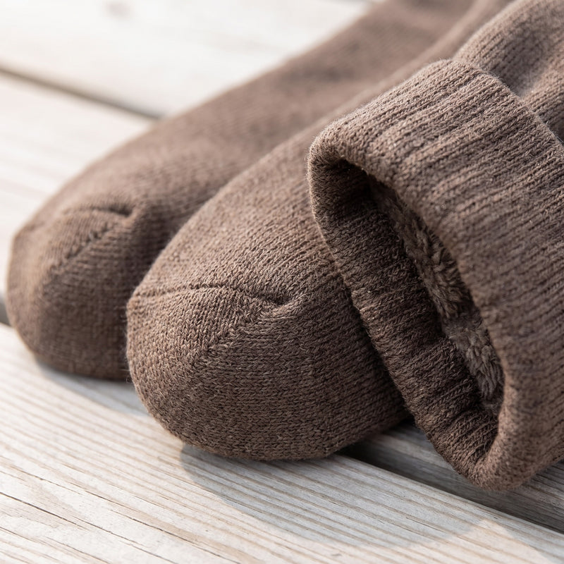 3 Pair Thermal Hiking Socks Thick Plush Reinforced Toe Heel Crew, product photo 4