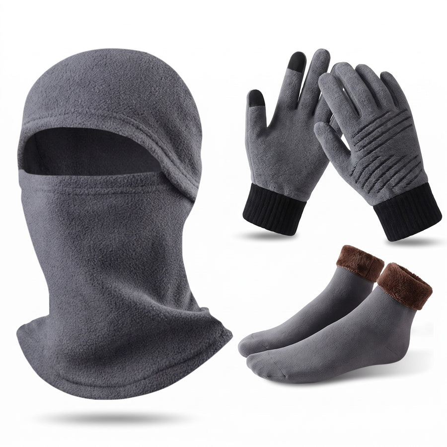 3 Piece Winter Set Touchscreen Gloves Fleece Socks Windproof Balaclava, product photo 6