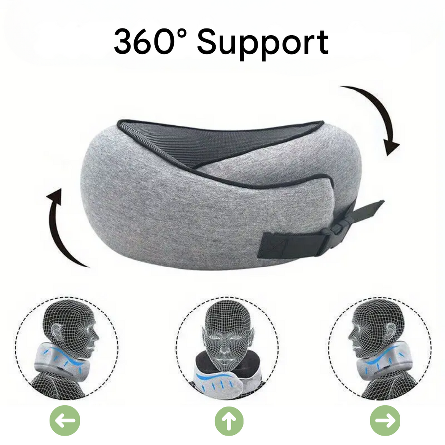 360 Degree Neck Pillow Memory Foam Travel Pillow Airplane Support – product view 3 | Great Lakes Outdoor