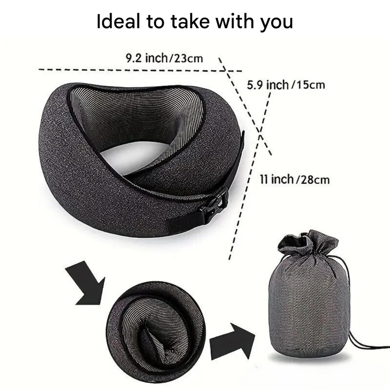 360 Degree Neck Pillow Memory Foam Travel Pillow Airplane Support – product view 5 | Great Lakes Outdoor