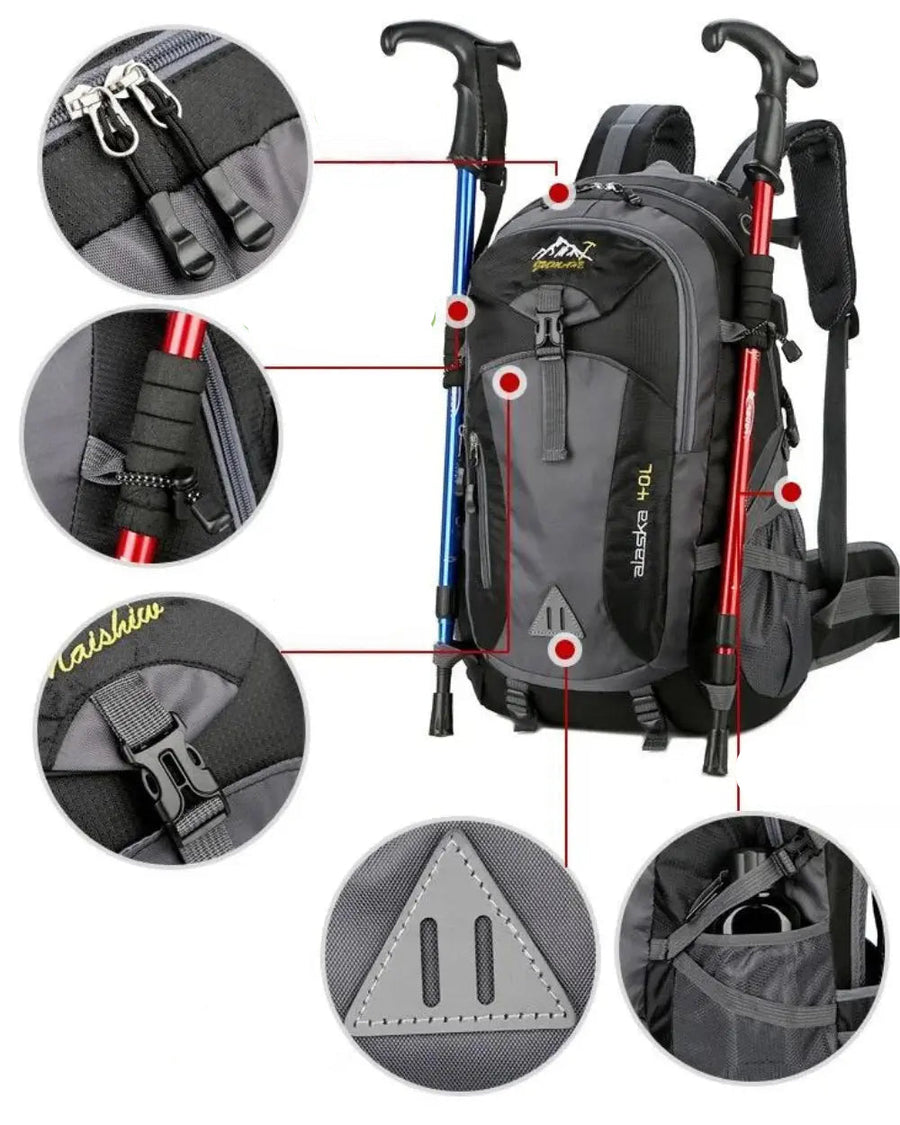40L Waterproof Hiking Backpack Lightweight Outdoor Travel Pack – product view 2 | Great Lakes Outdoor