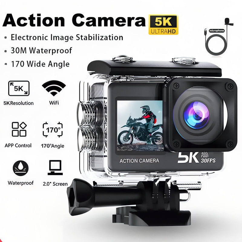 5K Action Camera Waterproof Hiking and Outdoor Video Recorder – product view 5 | Great Lakes Outdoor