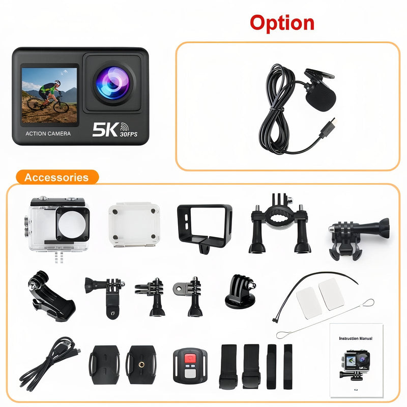 5K Action Camera Waterproof Hiking and Outdoor Video Recorder – product view 11 | Great Lakes Outdoor