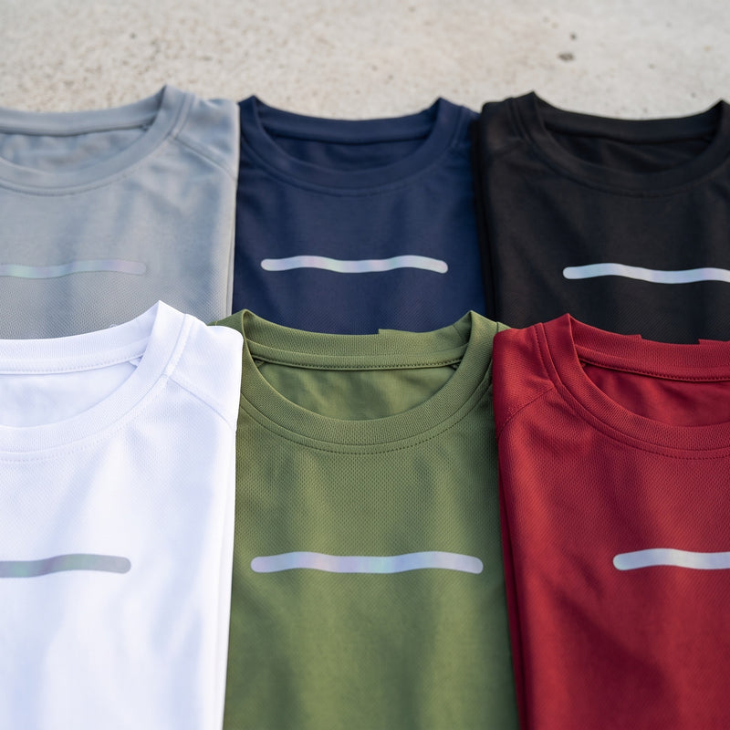 6 Pack Sport T Shirts Reflective Print Quick Dry Crew Neck Tees, product photo 4