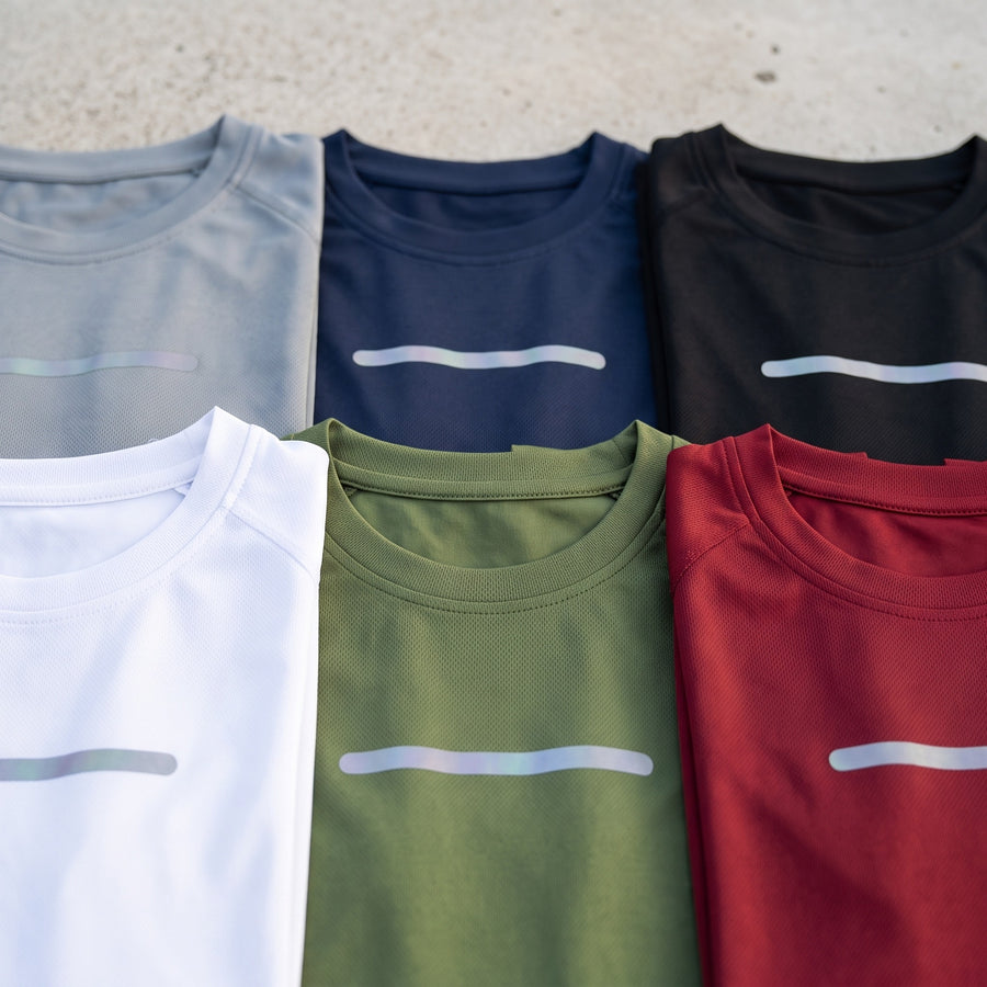 6 Pack Sport T Shirts Reflective Print Quick Dry Crew Neck Tees, product photo 4
