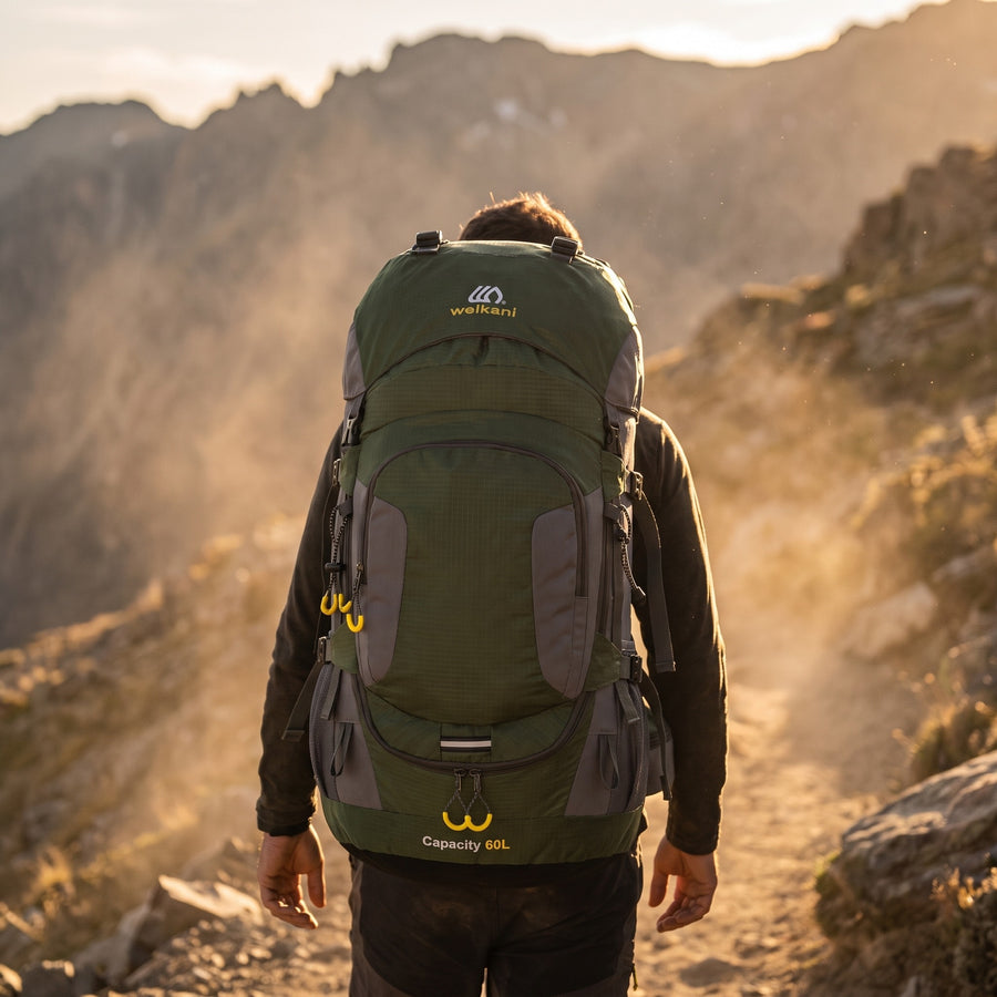 60L Waterproof Trekking Backpack Padded Harness Hiking Rucksack, product photo 3