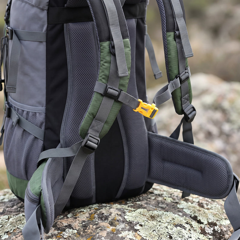 60L Waterproof Trekking Backpack Padded Harness Hiking Rucksack, product photo 4