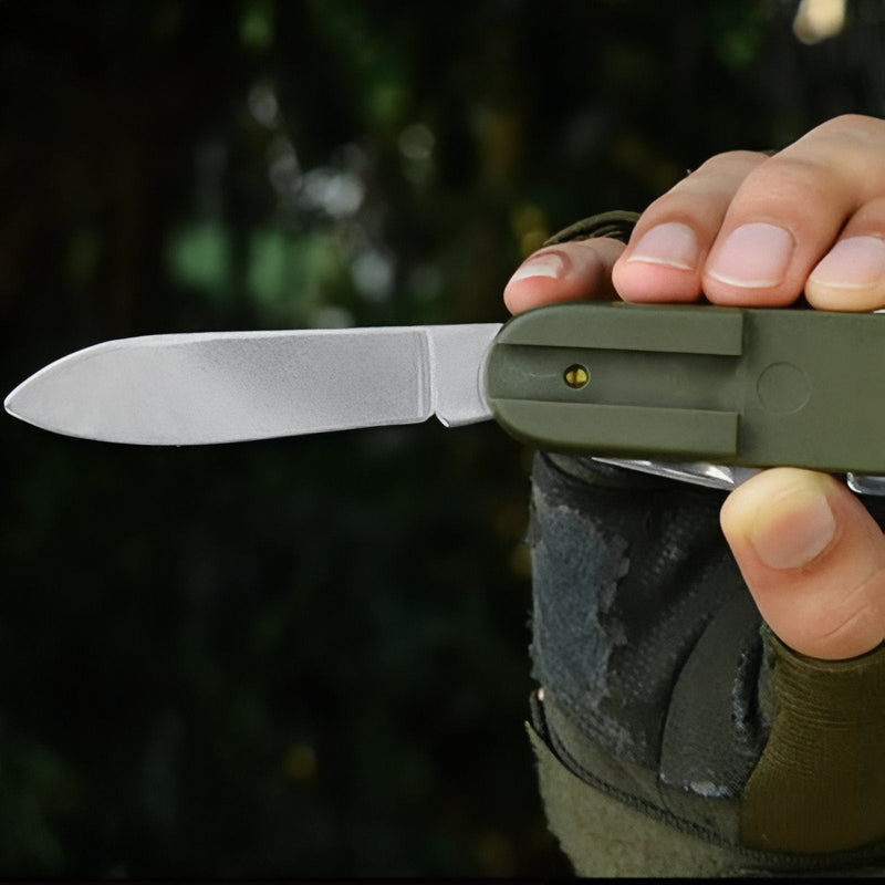 7-in-1 Camping Cutlery Tool Foldable Stainless Steel Utensil Set – product view 4 | Great Lakes Outdoor