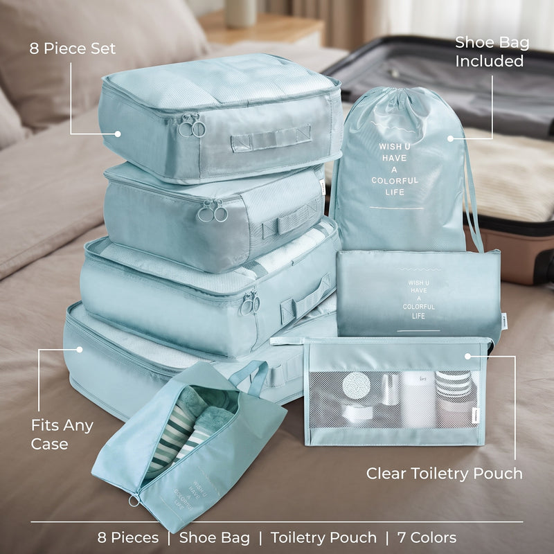 8 Piece Packing Cube Set Luggage Organizer Travel Storage Bags, product photo 2