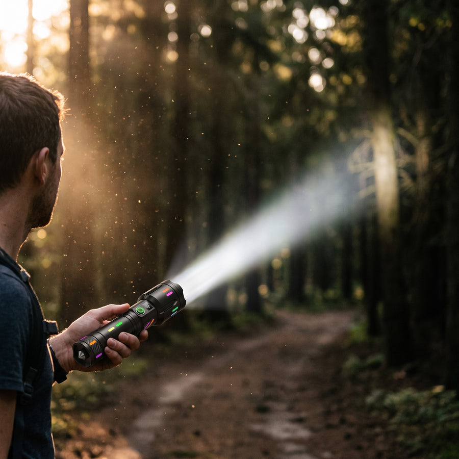 9000 Lumen LED Flashlight Rechargeable Zoomable Aluminum Torch, product photo 3