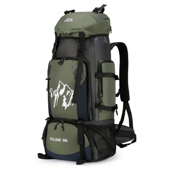 90L Waterproof Hiking Backpack Nylon Air Cushion Strap Rucksack
