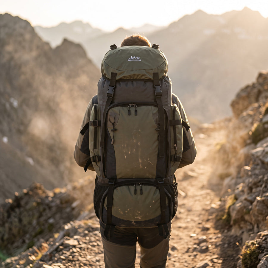 90L Waterproof Hiking Backpack Nylon Air Cushion Strap Rucksack, product photo 3