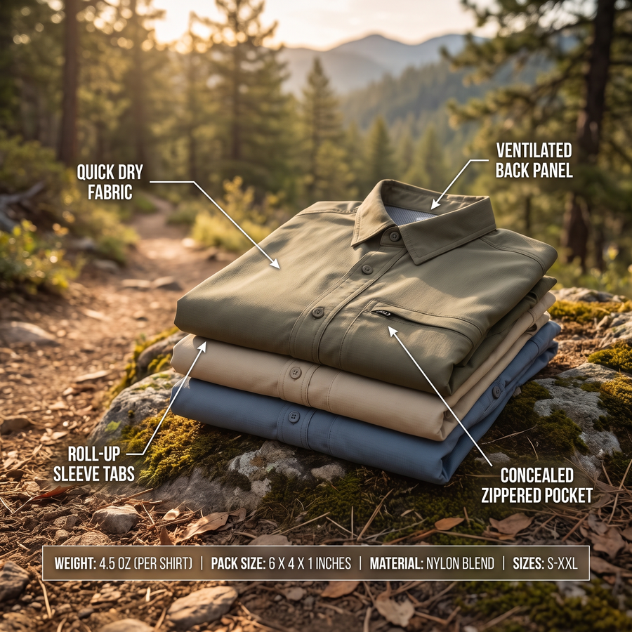 Archon IX9 Lightweight Quick Dry Shirt 3-Pack – product view 3 | Great Lakes Outdoor