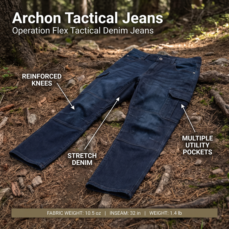 Archon Tactical Jeans Operation Flex Tactical Denim Jeans – product view 3 | Great Lakes Outdoor