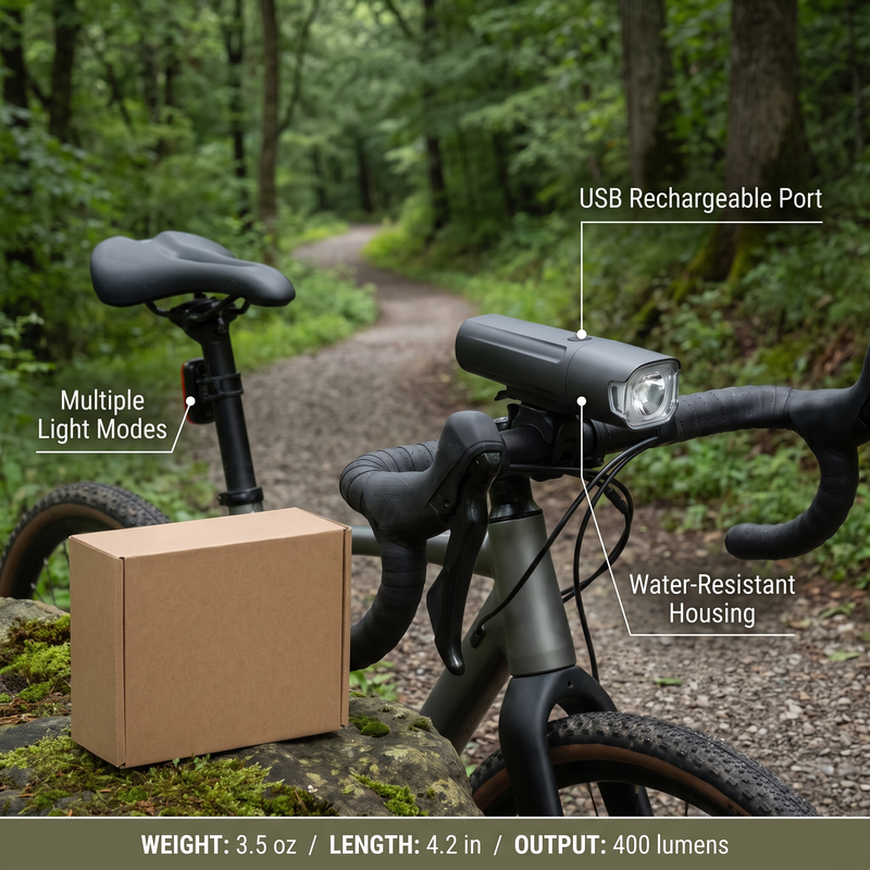 Bike Light Set – Front & Rear USB Rechargeable – product view 3 | Great Lakes Outdoor