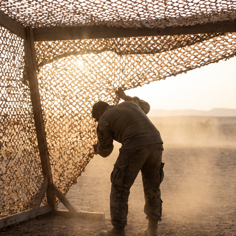 Camouflage Net Desert Sand 210D Oxford Waterproof UV Treated Shade, product photo 3