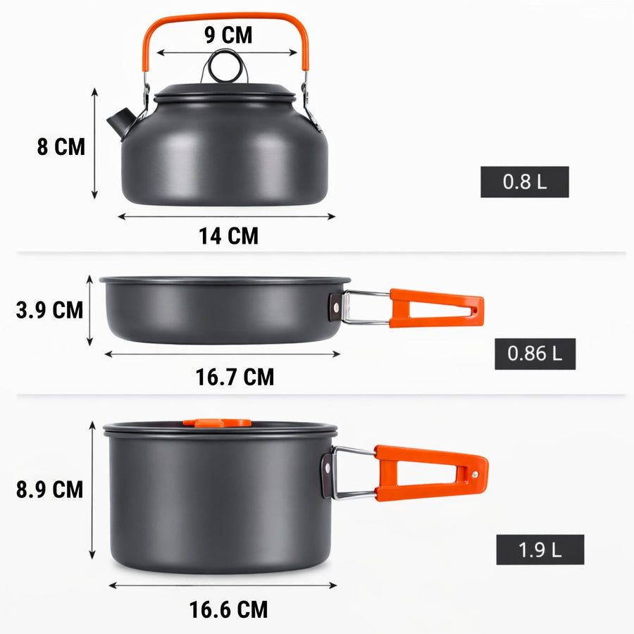 Camping Cookware Set 2-Person Lightweight Backpacking Mess Kit – product view 4 | Great Lakes Outdoor