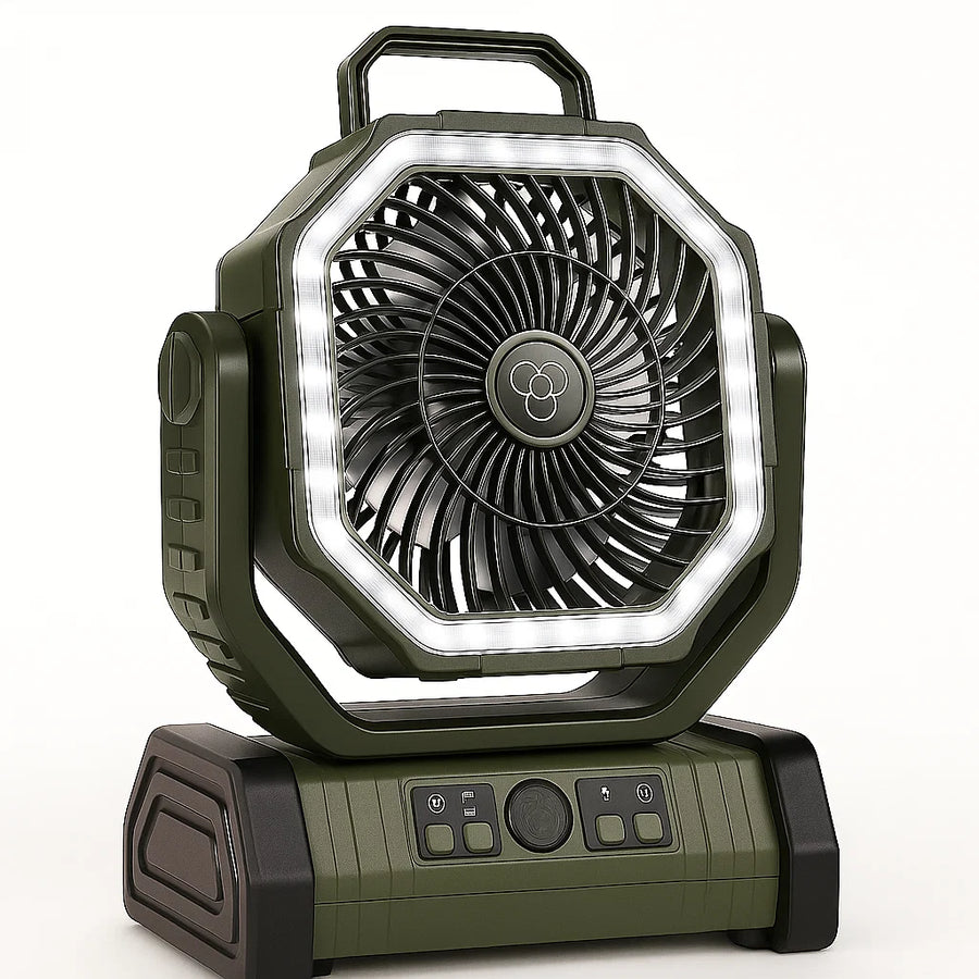 Camping Fan with Light Rechargeable 3 in 1 Portable Outdoor Fan – product view 4 | Great Lakes Outdoor