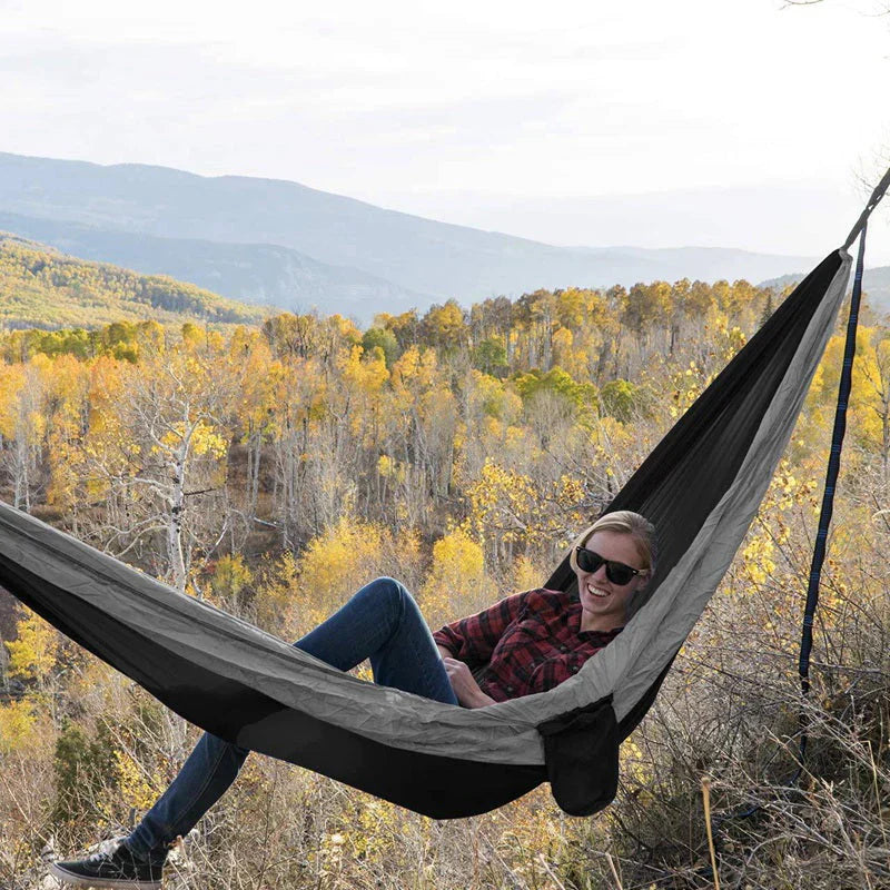 Camping Hammock XXL Lightweight Parachute Fabric Portable Outdoor Hammock – product view 4 | Great Lakes Outdoor