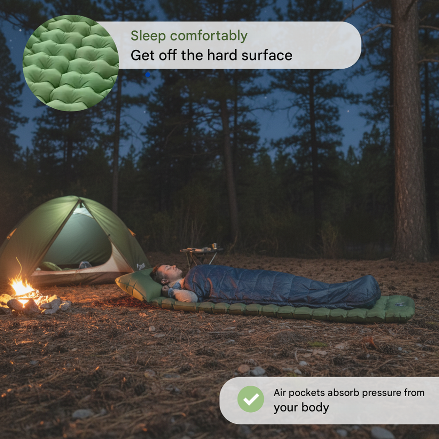 Camping Sleeping Mat Air Mattress Built In Pump Lightweight – product view 3 | Great Lakes Outdoor