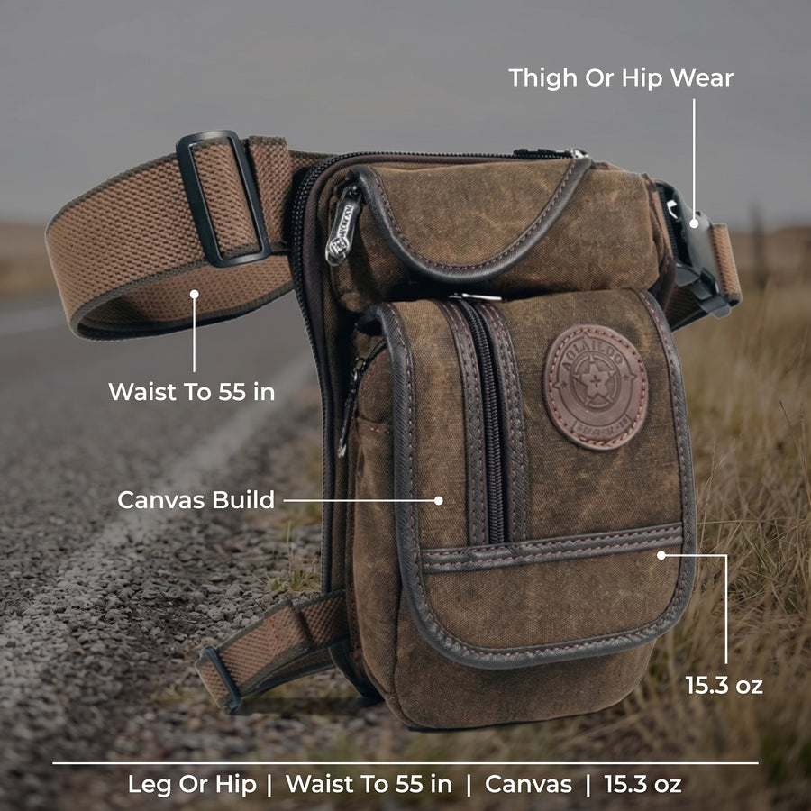 Canvas Leg Bag Outdoor Motorcycle Thigh Pouch Hip Waist Pack, product photo 2