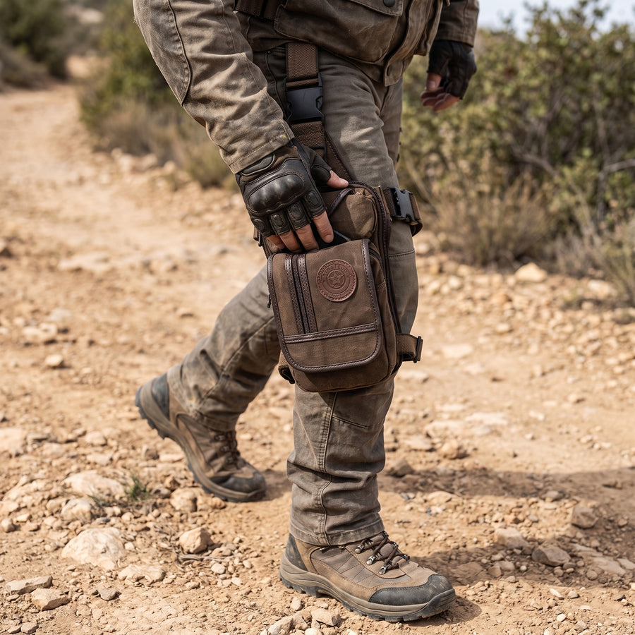 Canvas Leg Bag Outdoor Motorcycle Thigh Pouch Hip Waist Pack, product photo 5