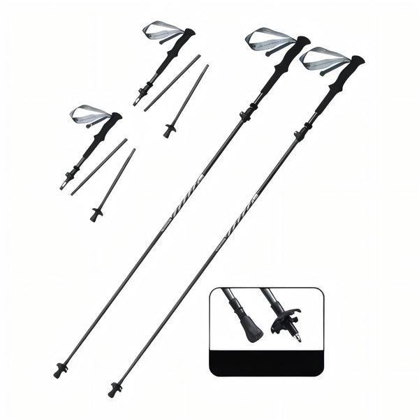 Carbon Fiber Folding Trekking Pole Lightweight Hiking Trail Stick