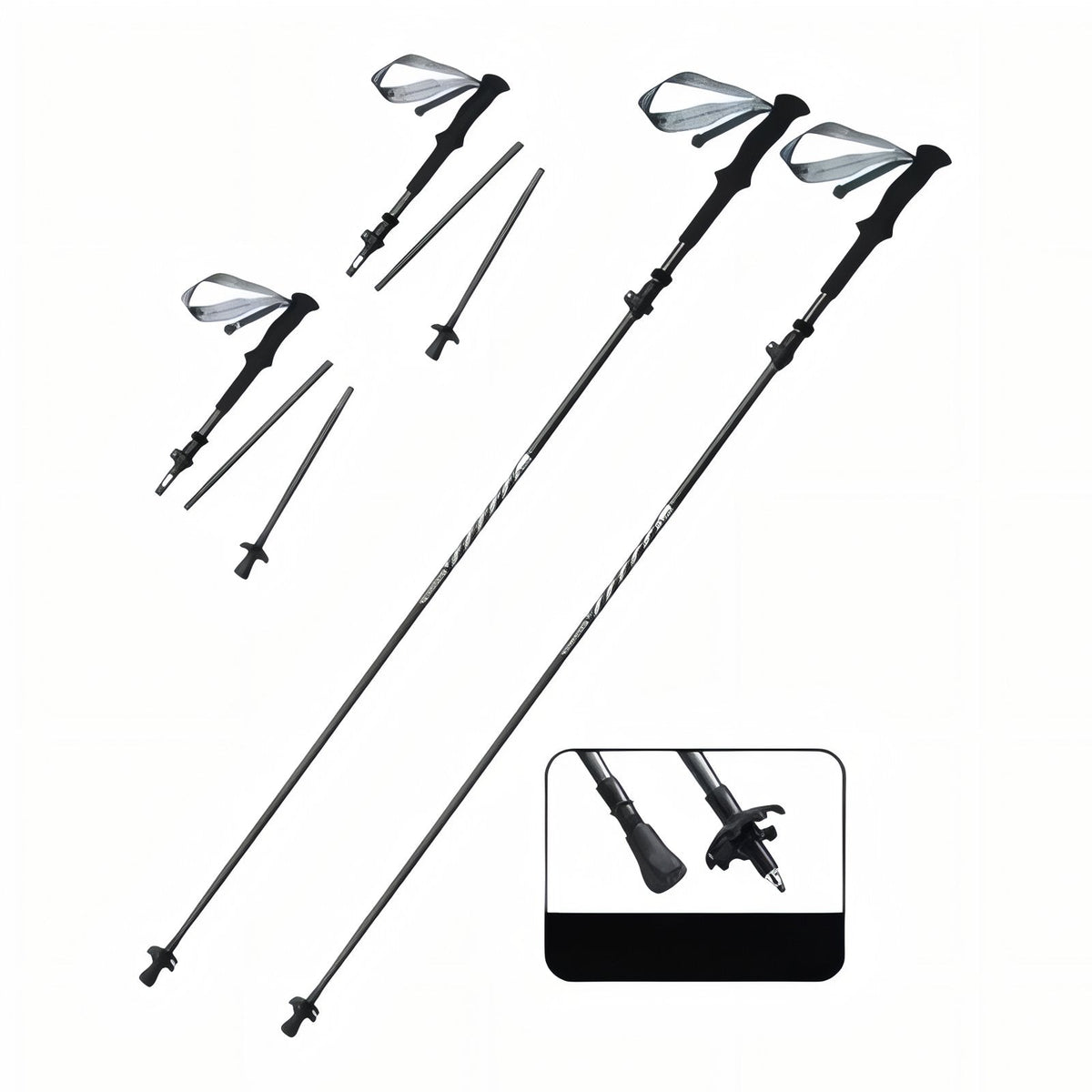 Carbon Fiber Folding Trekking Pole Lightweight Hiking Trail Stick – product view 1 | Great Lakes Outdoor