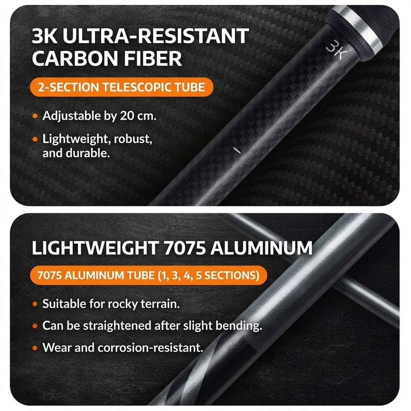 Carbon Fiber Folding Trekking Pole Lightweight Hiking Trail Stick – product view 8 | Great Lakes Outdoor