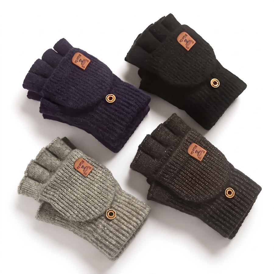Cashmere Convertible Mittens Fingerless Knit Touchscreen Hand Warmers, product photo 1