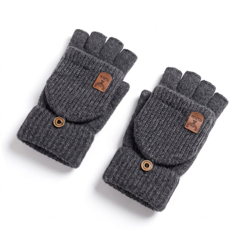 Cashmere Convertible Mittens Fingerless Knit Touchscreen Hand Warmers, product photo 6