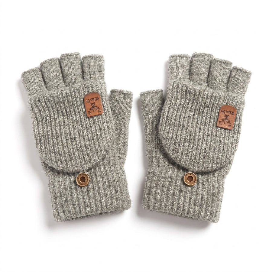 Cashmere Convertible Mittens Fingerless Knit Touchscreen Hand Warmers, product photo 7