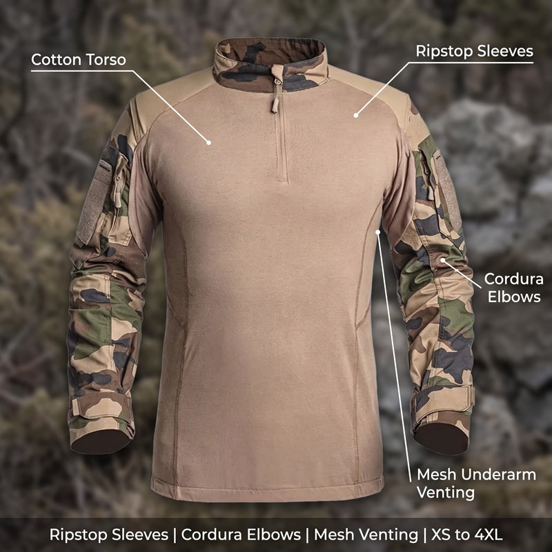 Combat Shirt UBAS Camo Ripstop Cordura Reinforced Elbows Tactical, product photo 2
