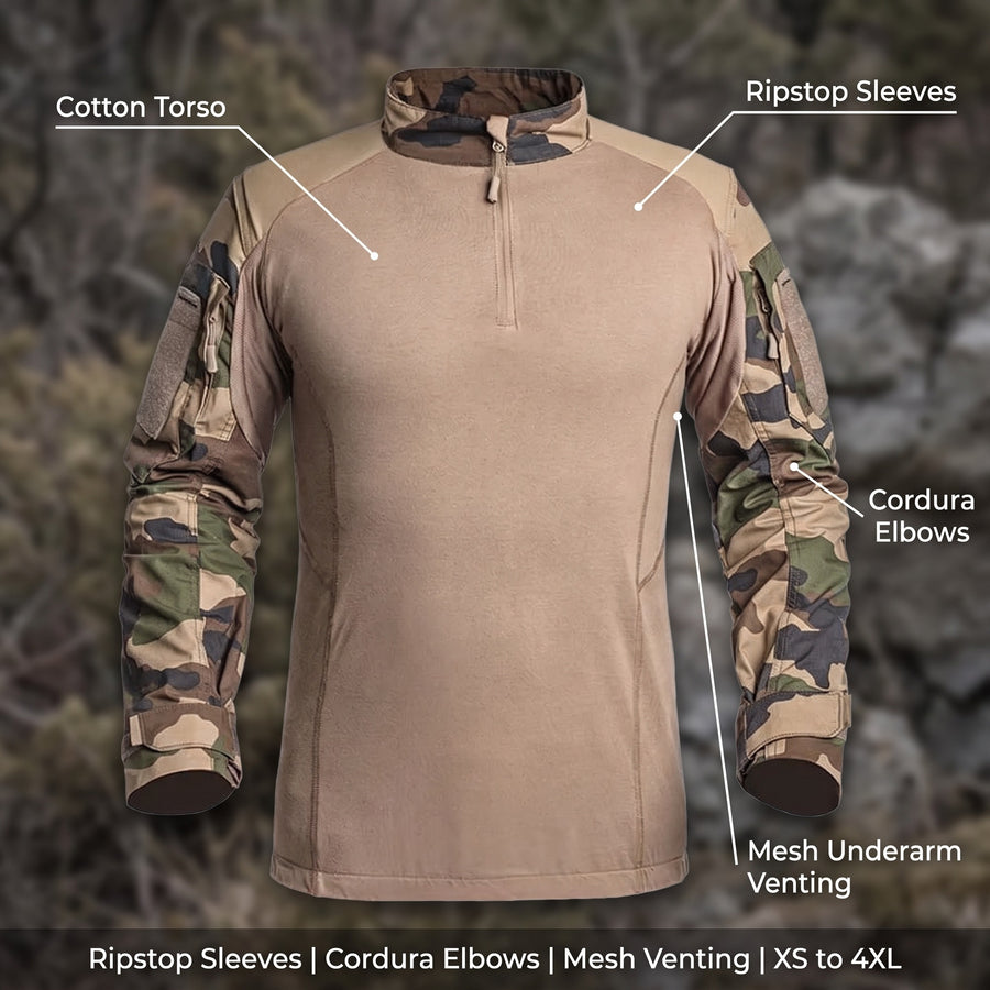 Combat Shirt UBAS Camo Ripstop Cordura Reinforced Elbows Tactical, product photo 2