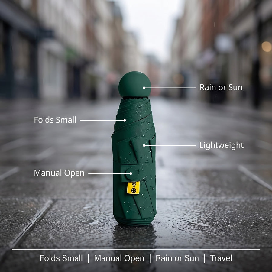 Compact Folding Travel Umbrella Lightweight Manual Open Parasol, product photo 2