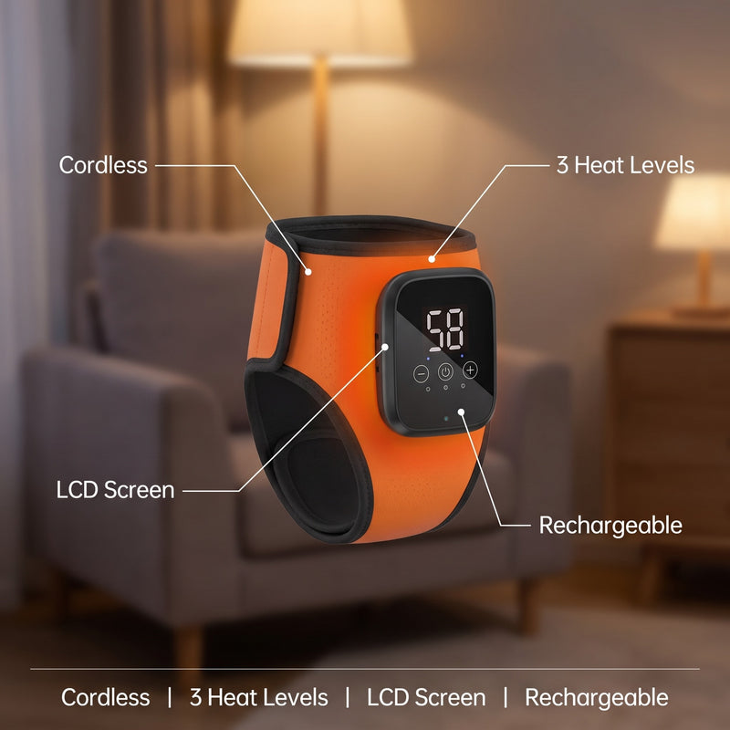 Cordless Ankle Massager LCD Touchscreen Vibration Heated Foot Wrap, product photo 2