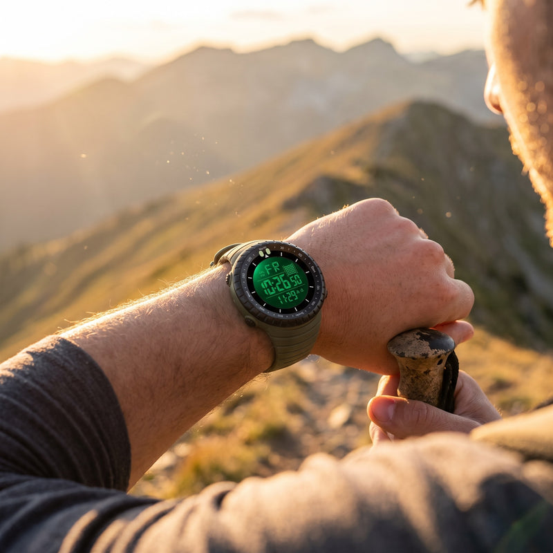 Digital Outdoor Watch Waterproof 50M Compass Alarm Sports Timepiece, product photo 3