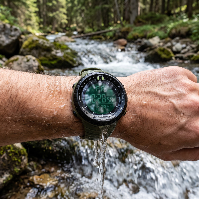 Digital Outdoor Watch Waterproof 50M Compass Alarm Sports Timepiece, product photo 5