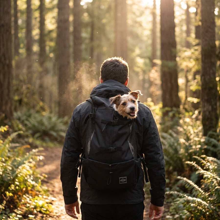 Dog Carrier Backpack Breathable Mesh Padded Straps Pet Hiking Pack, product photo 3