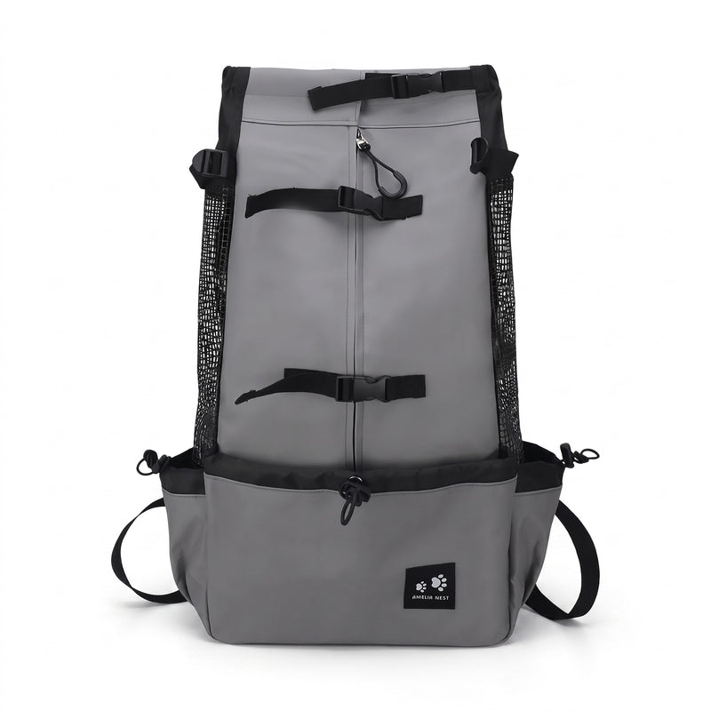 Dog Carrier Backpack Breathable Mesh Padded Straps Pet Hiking Pack, product photo 6