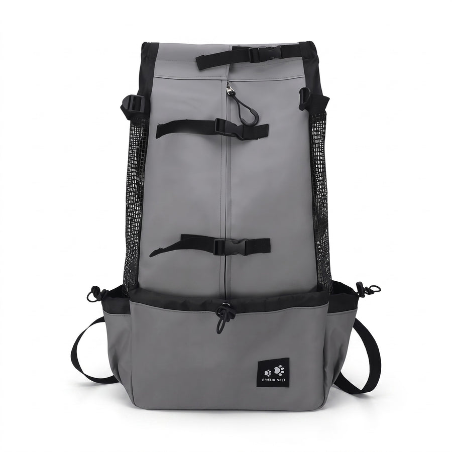 Dog Carrier Backpack Breathable Mesh Padded Straps Pet Hiking Pack, product photo 6