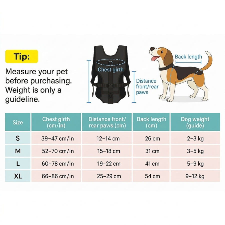 Dog Carrier Front Pack Ergonomic Hiking Harness for Small Pets – product view 4 | Great Lakes Outdoor