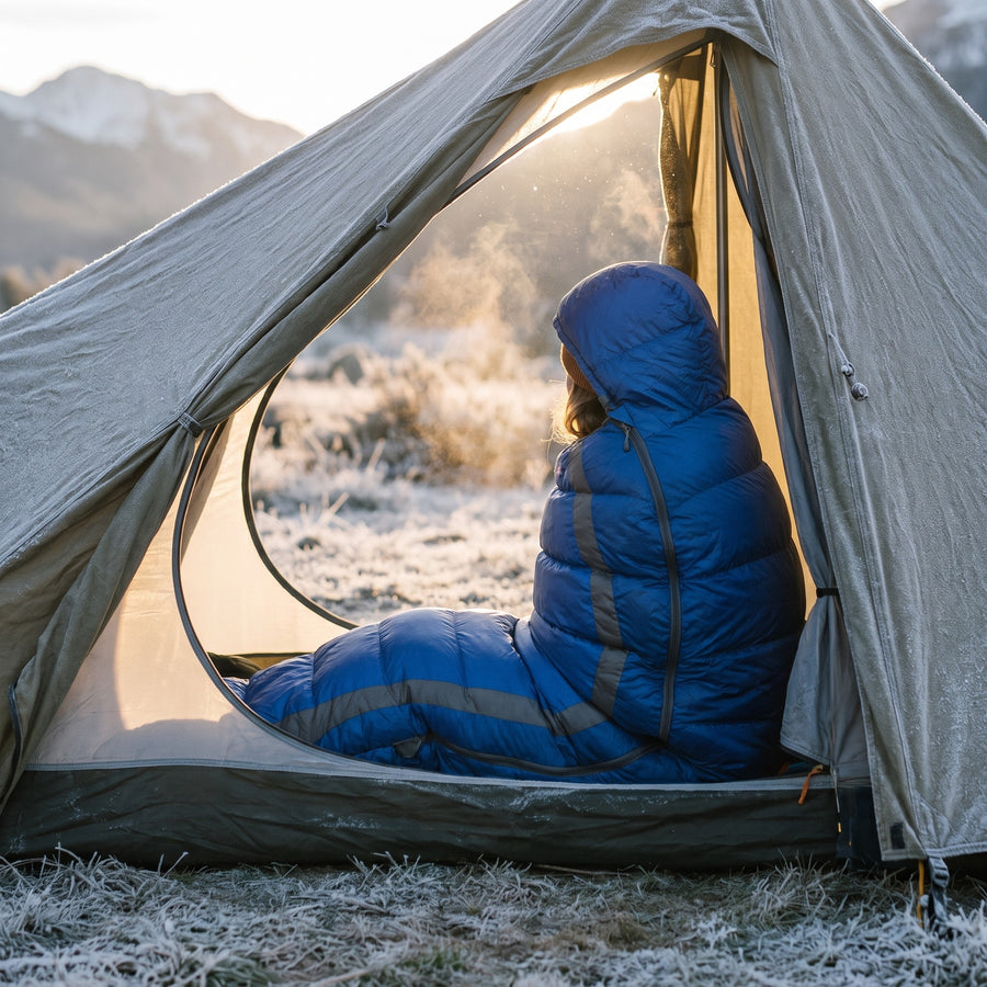 Down Sleeping Bag Rated 20F Lightweight Mummy Nylon Shell, product photo 3
