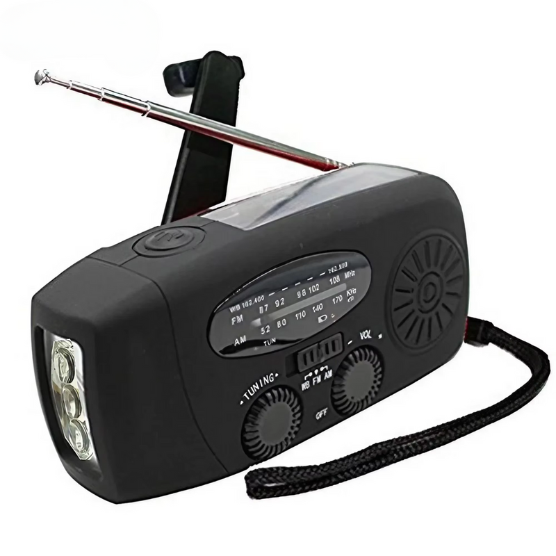 Emergency Radio Power Bank Flashlight Solar Hand Crank Weather Radio – product view 3 | Great Lakes Outdoor