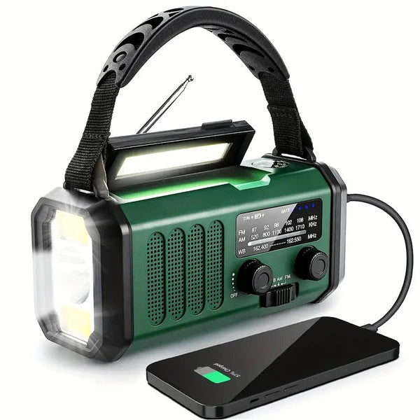 Emergency Weather Radio 10000mAh Solar Hand Crank NOAA Survival Radio