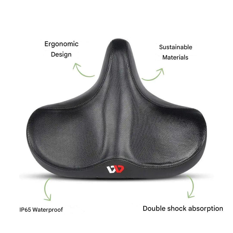 Ergonomic Bike Saddle Wide Comfortable Shock Absorbing Seat – product view 5 | Great Lakes Outdoor