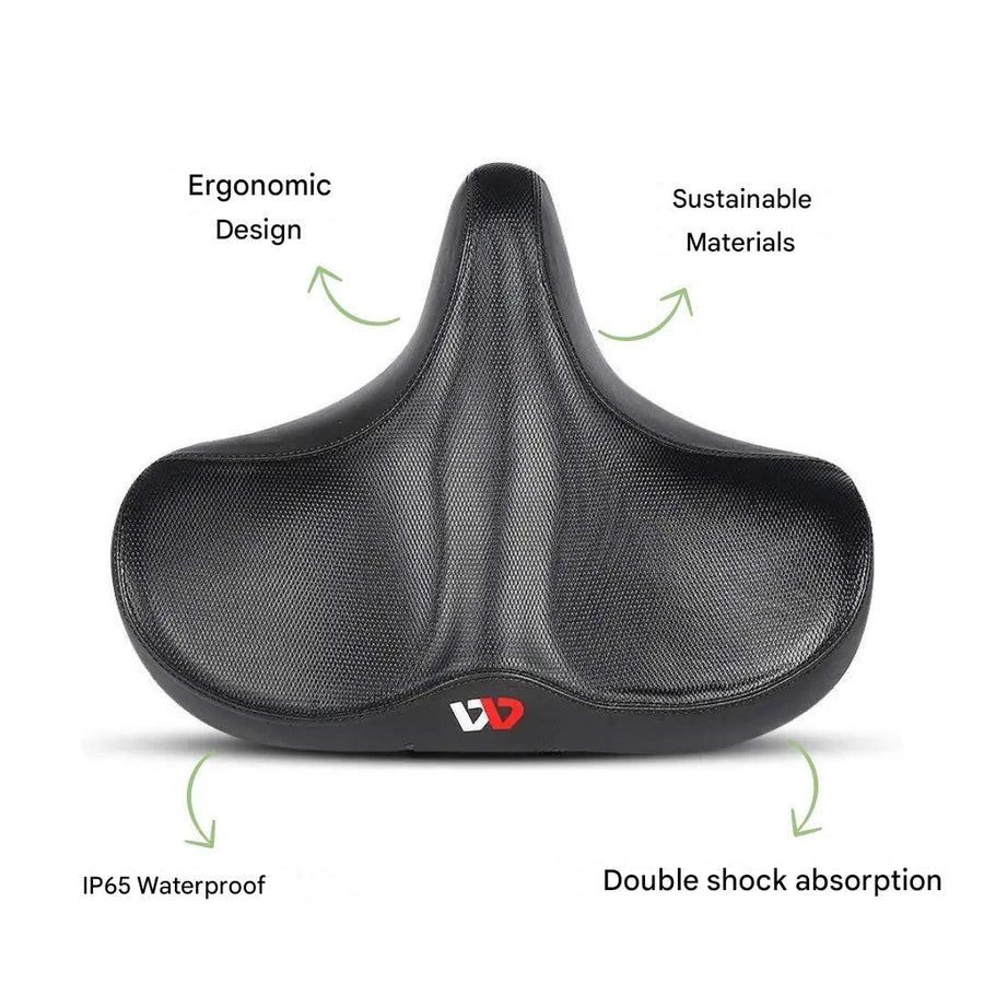 Ergonomic Bike Saddle Wide Comfortable Shock Absorbing Seat – product view 5 | Great Lakes Outdoor