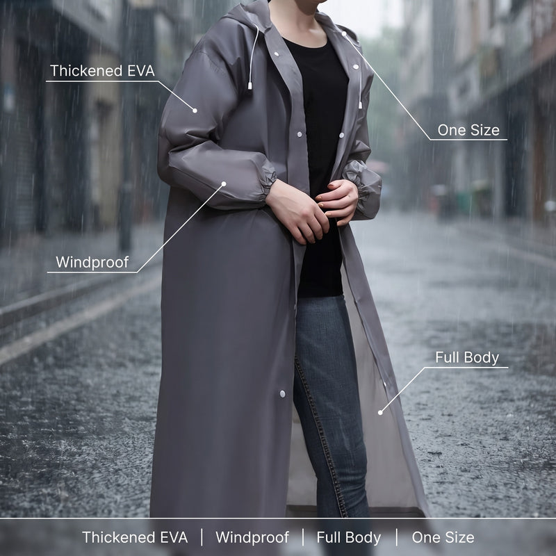 EVA Rain Poncho Thickened Windproof Full Body Adult Coat, product photo 2